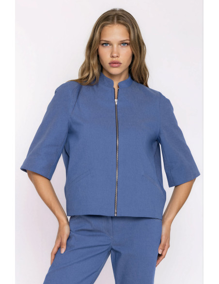 Veste en jean Classique en Coton Bleue