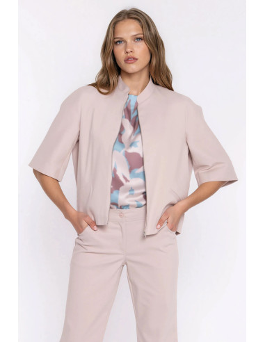 Veste en jean Classique en Coton Beige