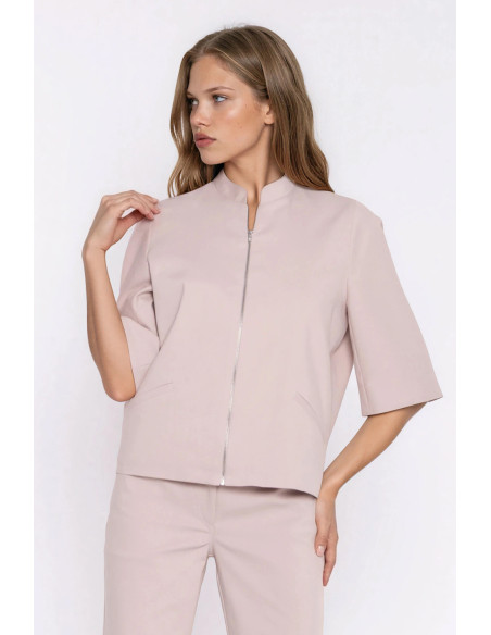 Veste en jean Classique en Coton Beige