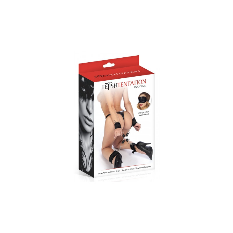 4 menottes et attache en croix Hogtie