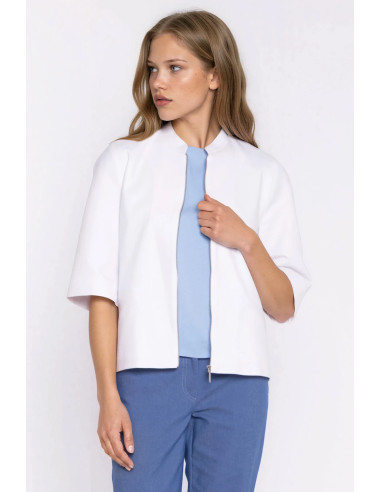Veste en jean Classique en Coton Blanche