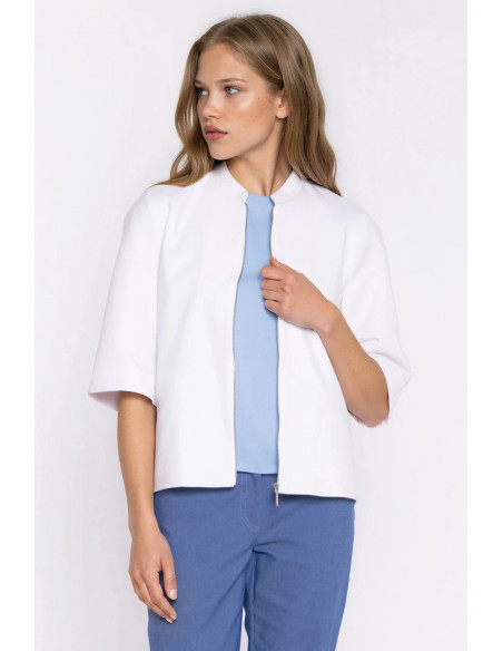 Veste en jean Classique en Coton Blanche