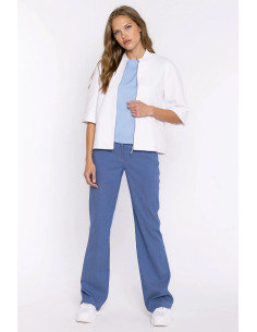 Veste en jean Classique en Coton Blanche 2