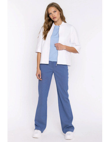 Veste en jean Classique en Coton Blanche