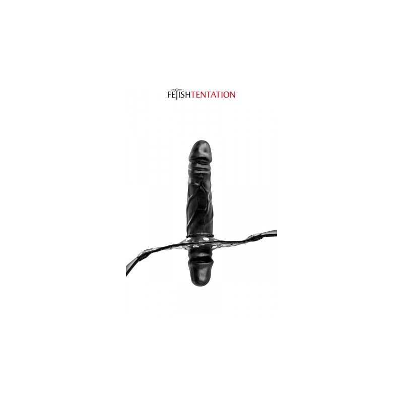 Bâillon double gode black - Fetish Tentation