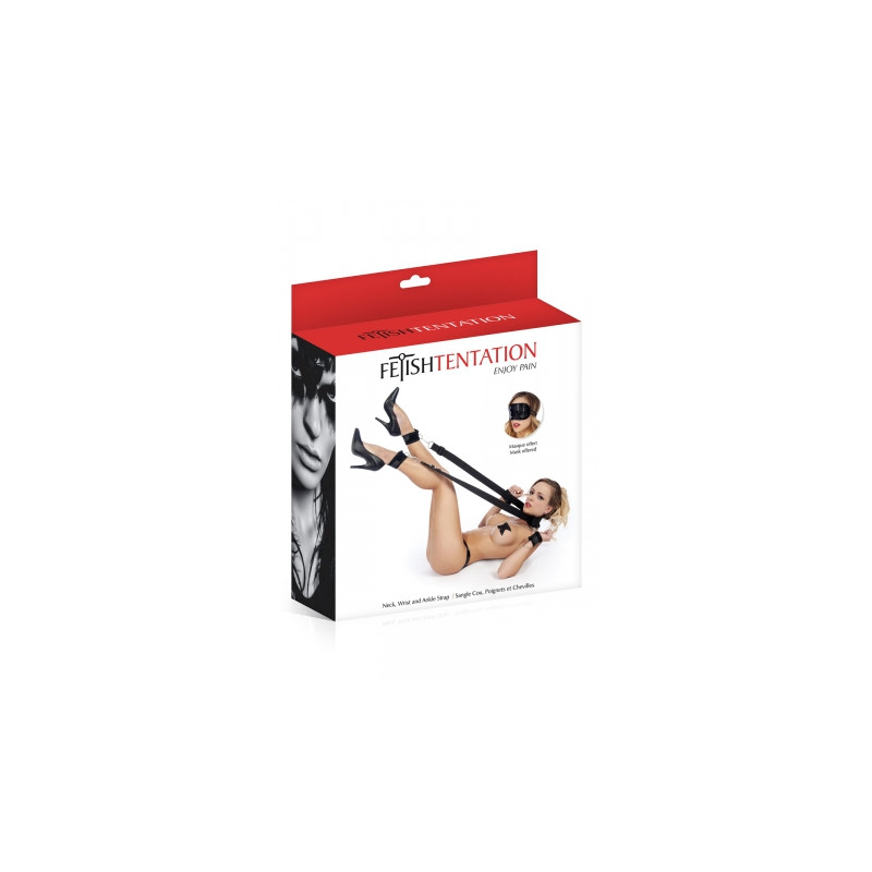 Sangle de bondage cou chevilles et poignets - Fetish Tentation