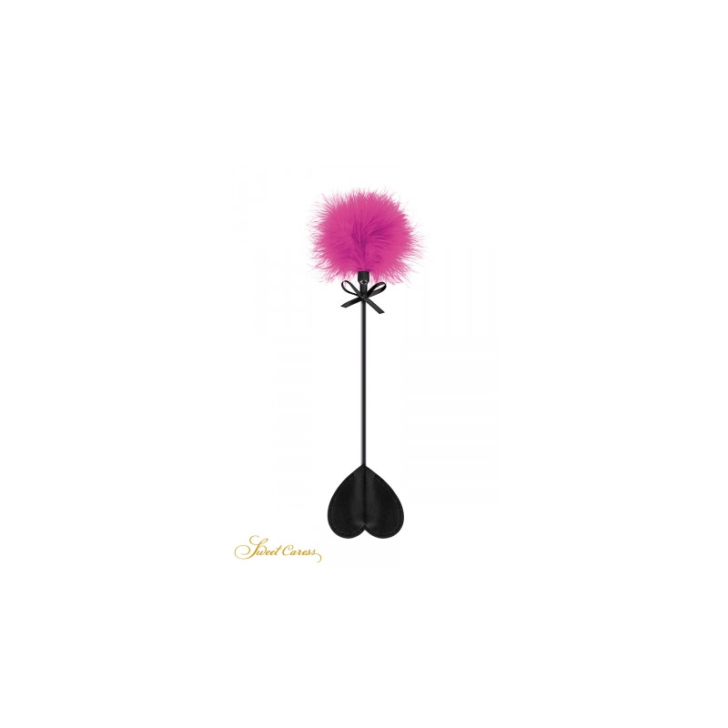 Tapette coeur avec pompon fuchsia - Sweet Caress