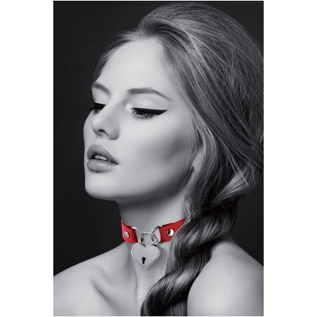 Collier rouge cadenas coeur - Bijoux Pour Toi