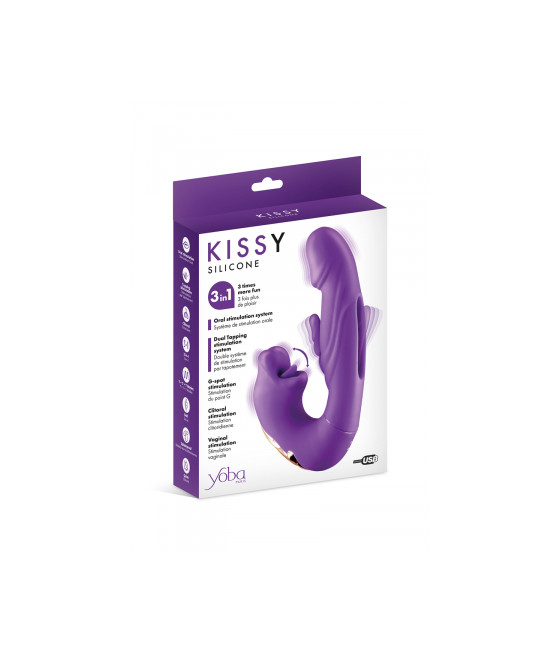 Vibromasseur rabbit 3-en-1 Kissy violet - Yoba