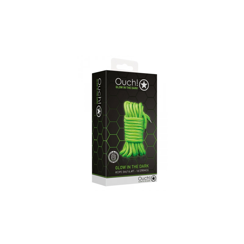 Corde de bondage phosphorescente 5m - Ouch