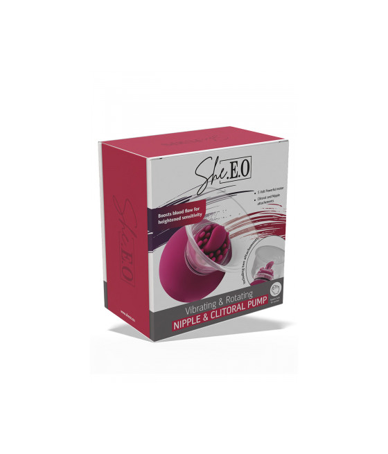 Pompe à clitoris et tétons rotative et vibrante - She.E.O.