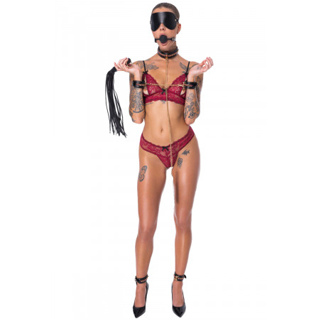 Ensemble 7 pièces Fetish SM noir -  Bad Kitty