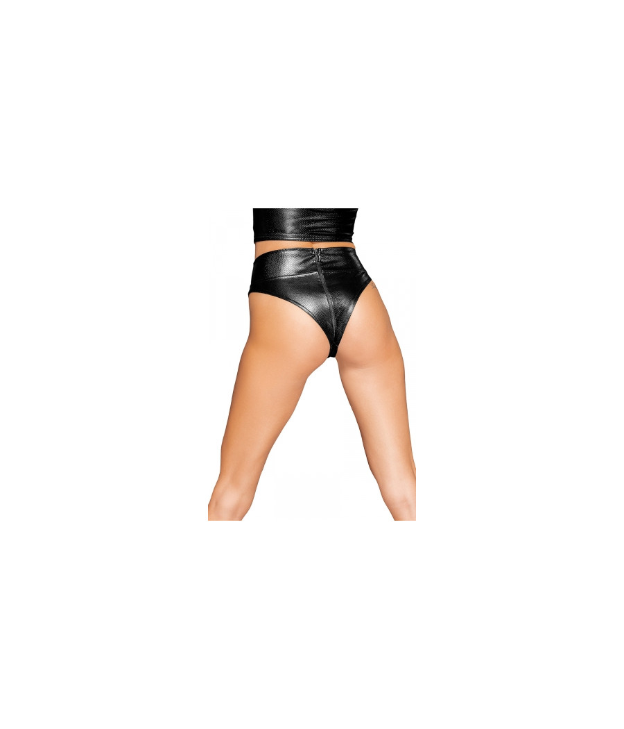 Culotte tanga zippée snake wetlook F276