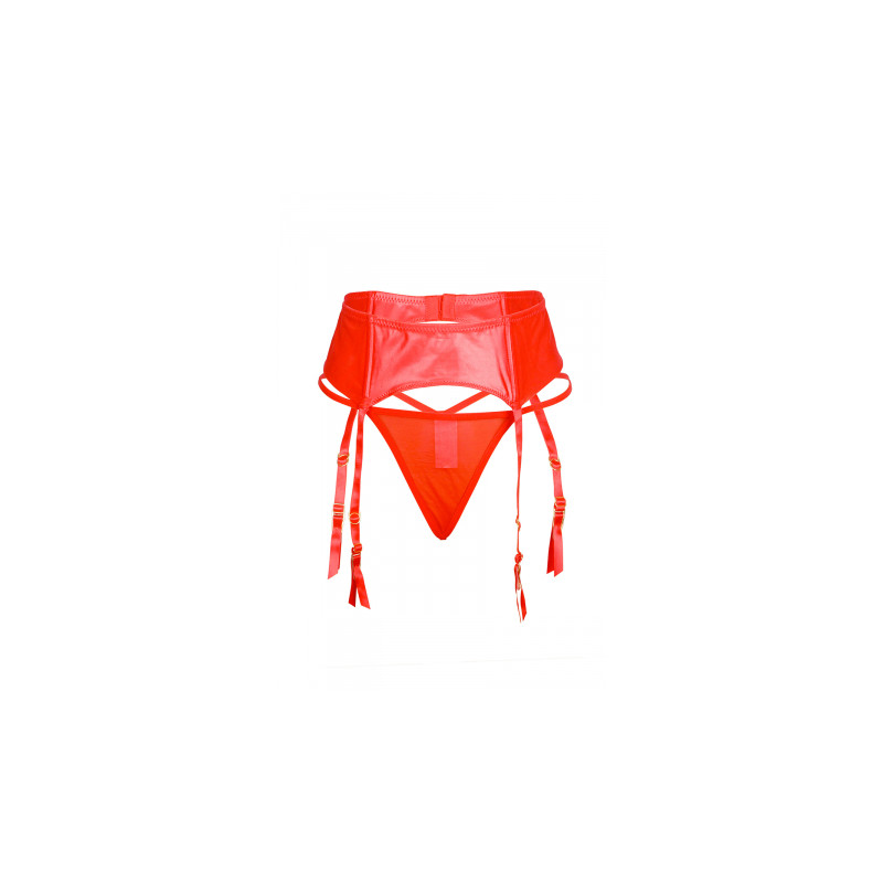 Porte-jarretelles wetlook avec string rouge