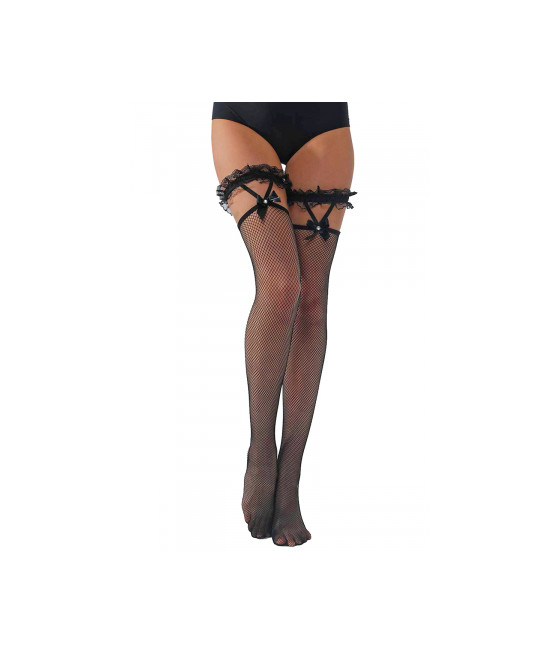 Bas en résilles avec jarretières à noeuds