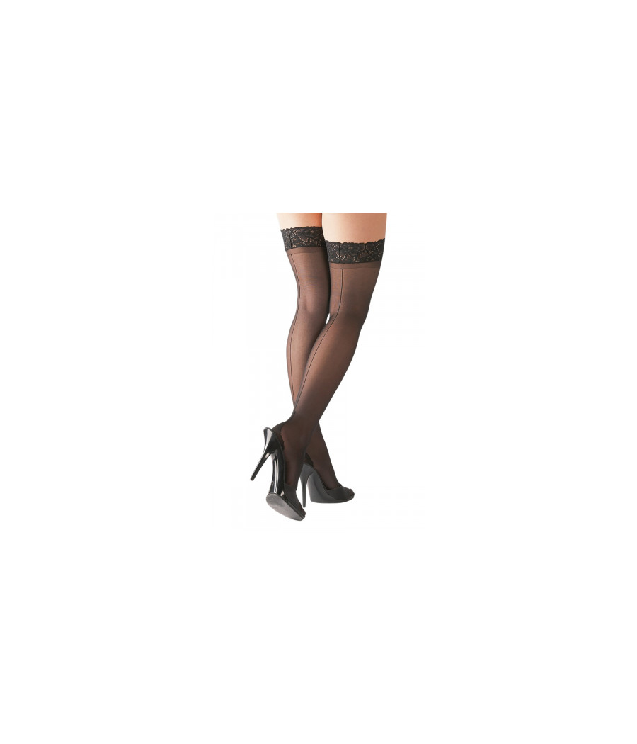 Bas autofixants couture noir 1 - Cotelli Legwear