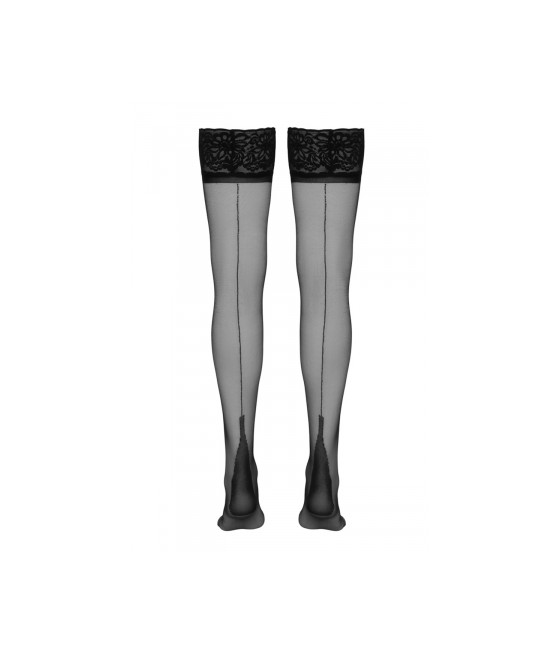 Bas autofixants couture noir 1 - Cotelli Legwear