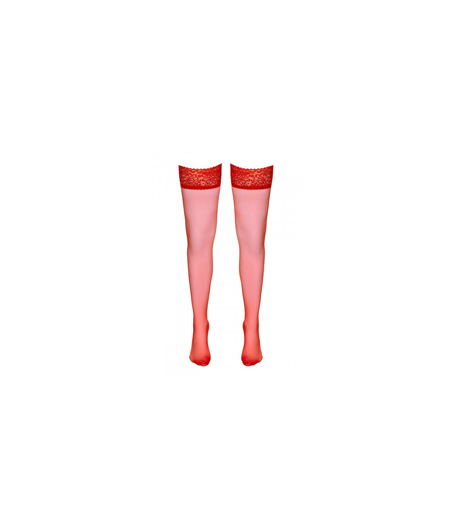 Bas autofixants rouge - Cotelli Legwear