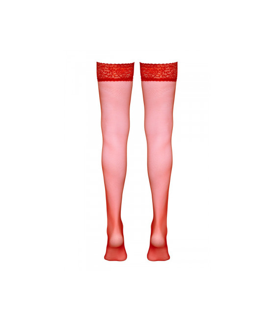Bas autofixants rouge - Cotelli Legwear