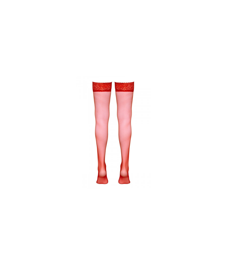 Bas autofixants rouge - Cotelli Legwear
