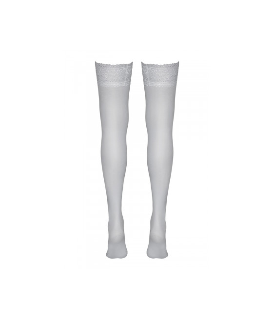Bas autofixants blanc - Cotelli Legwear
