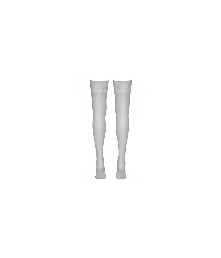 Bas autofixants blanc - Cotelli Legwear