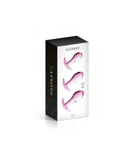 Set 3 plugs anal en verre Glossy Toys n° 17 Pink