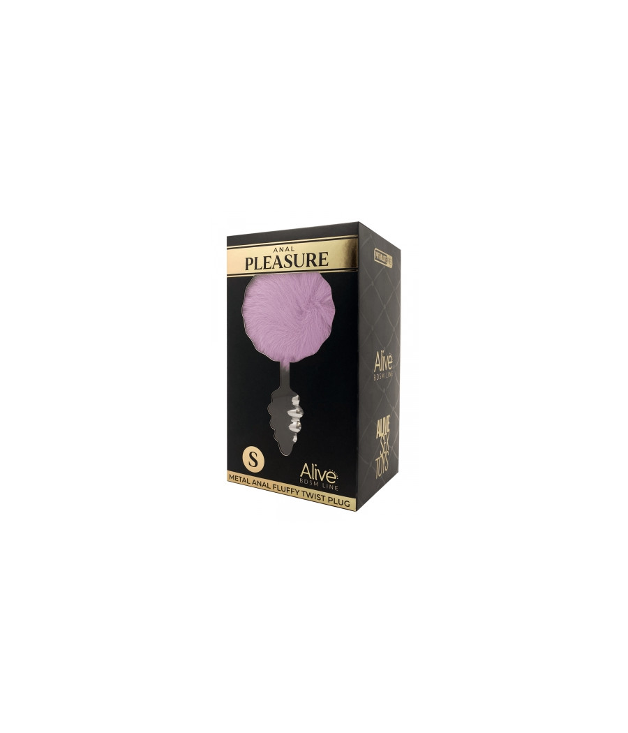 Plug métal Fluffy Twist S mauve - Alive