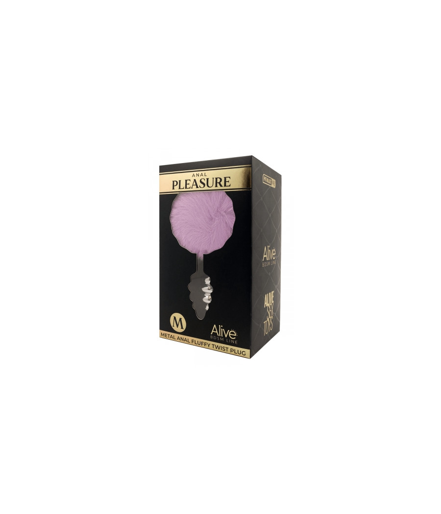 Plug métal Fluffy Twist M mauve - Alive