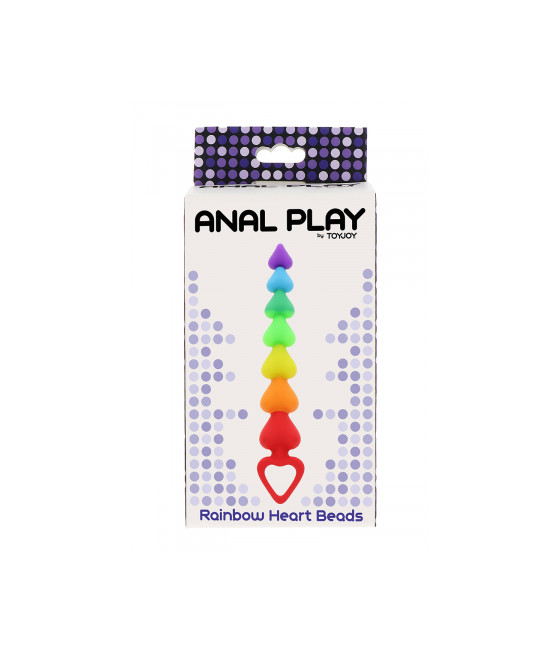 Stimulateur anal Rainbow Heart Beads - Toyjoy Stimulateur anal Rainbow Heart Beads - Toyjoy