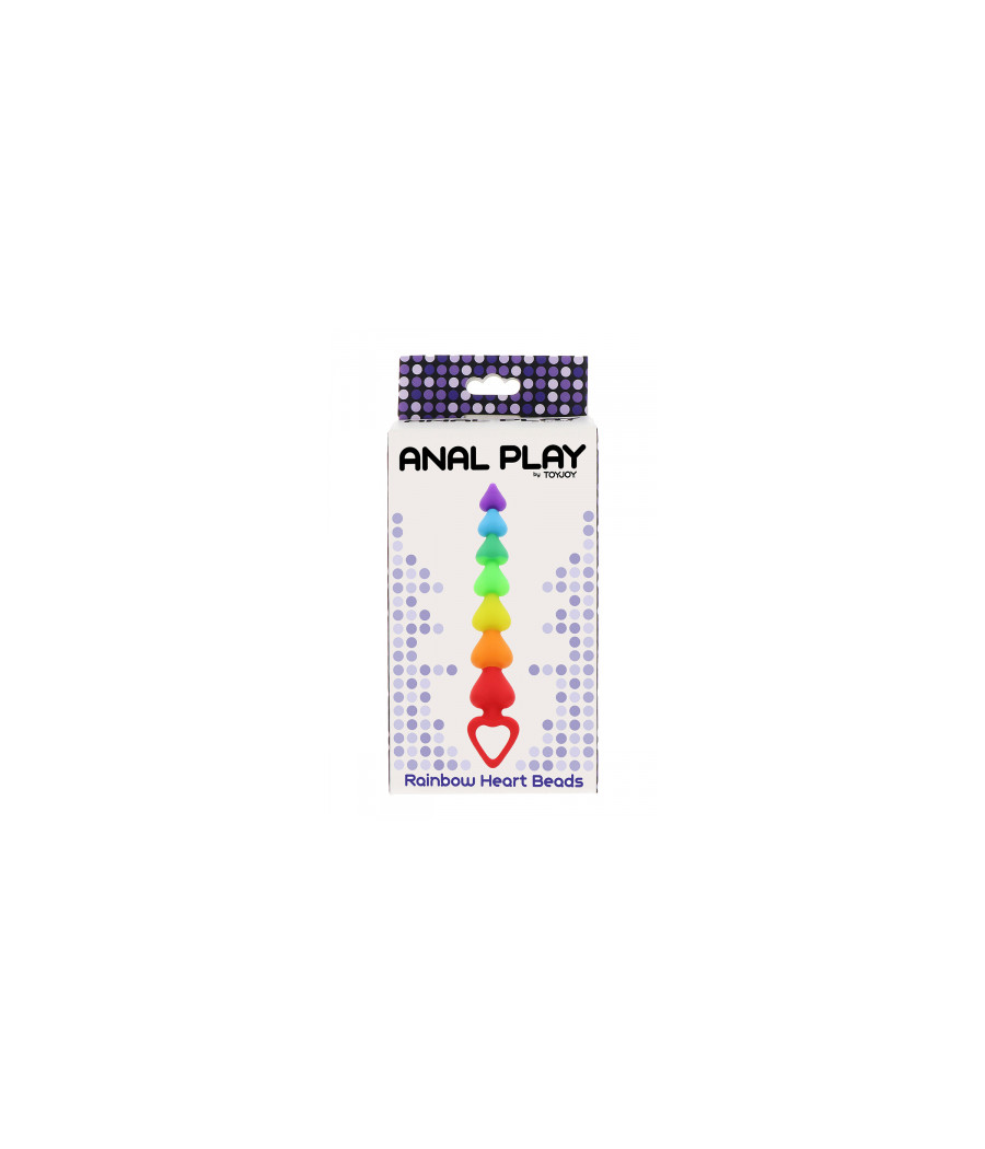 Stimulateur anal Rainbow Heart Beads - Toyjoy