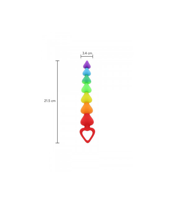 Stimulateur anal Rainbow Heart Beads - Toyjoy Stimulateur anal Rainbow Heart Beads - Toyjoy