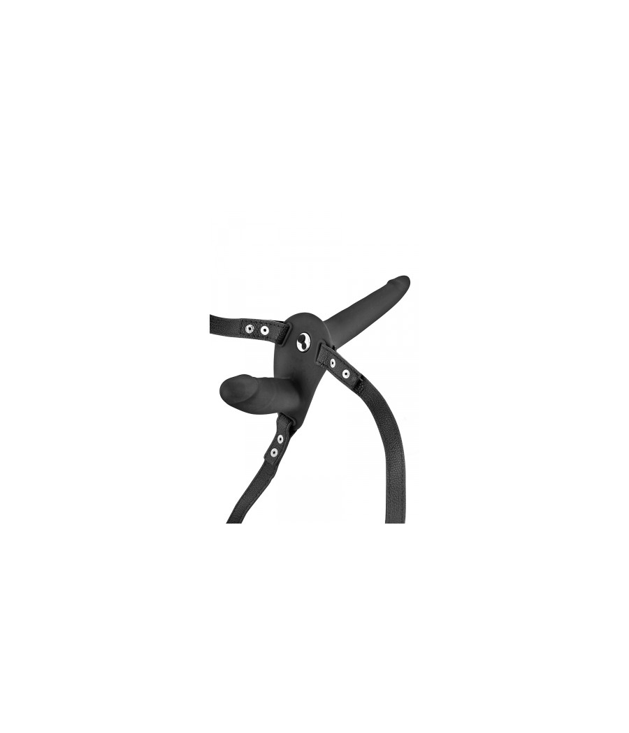 Double gode ceinture noir vibrant - Fetish Tentation