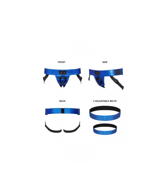 Harnais Curious bleu métallique - Strap On Me