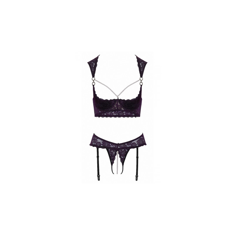 Ensemble lingerie ouverte violet - Cotelli Lingerie