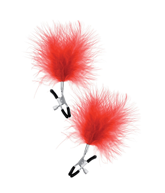 Pinces à seins plumeau rouge - Sweet Caress