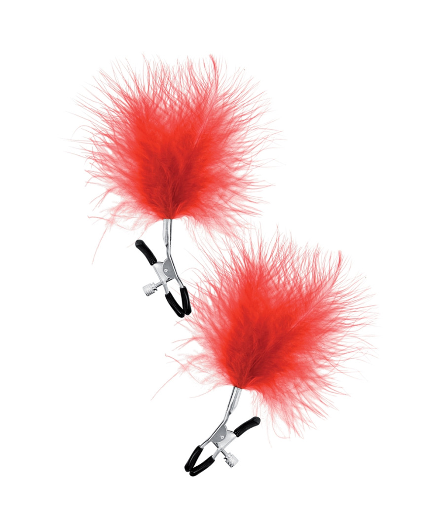 Pinces à seins plumeau rouge - Sweet Caress Pinces à seins plumeau rouge - Sweet Caress