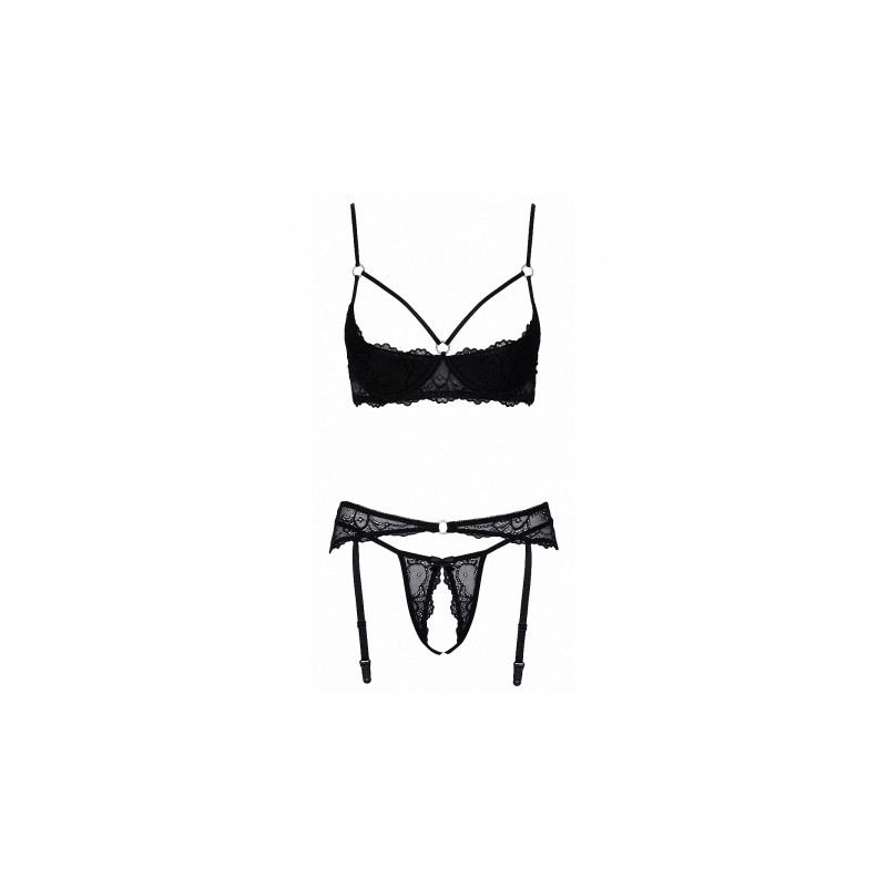 Ensemble lingerie ouverte noir - Cotelli Lingerie