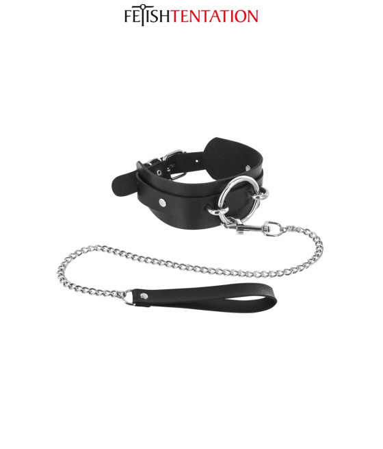 Collier avec anneau & laisse - Fetish Tentation