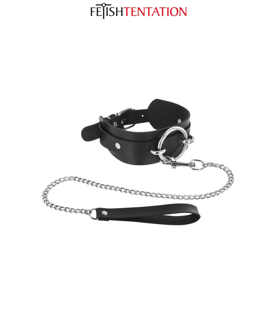 Collier avec anneau & laisse - Fetish Tentation Collier avec anneau & laisse - Fetish Tentation