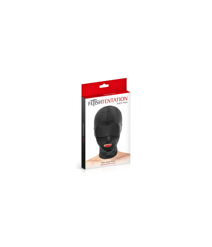 Cagoule BDSM bouche ouverte - Fetish Tentation