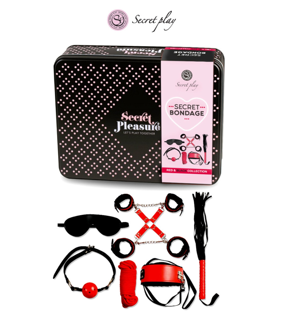 Kit BDSM 8 pièces - Rouge & Noir Kit BDSM 8 pièces - Rouge & Noir