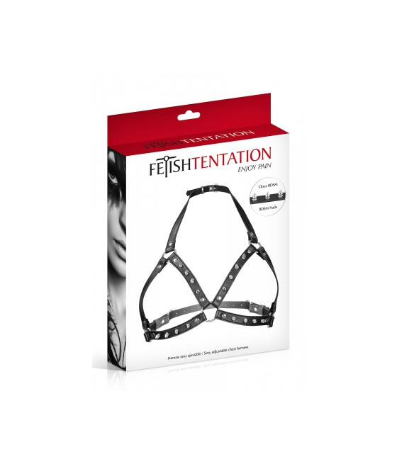 Harnais poitrine à pointes - Fetish Tentation Harnais poitrine à pointes - Fetish Tentation