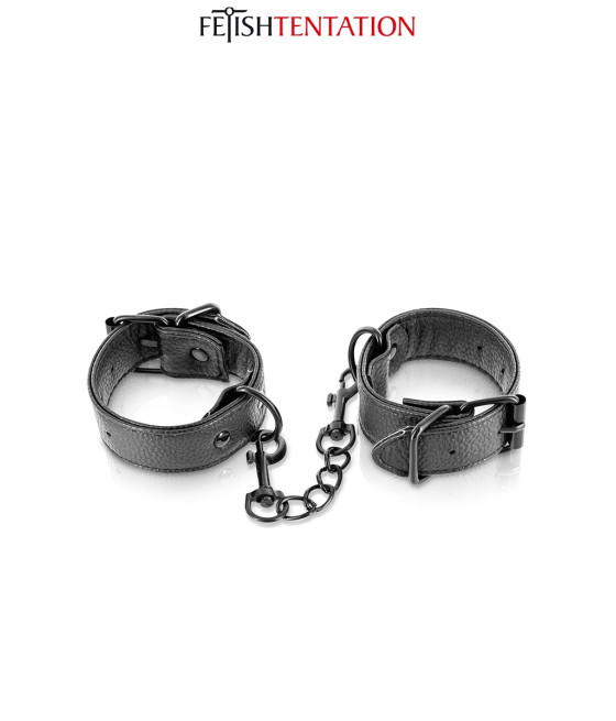 Menottes simili cuir ajustables - Fetish Tentation