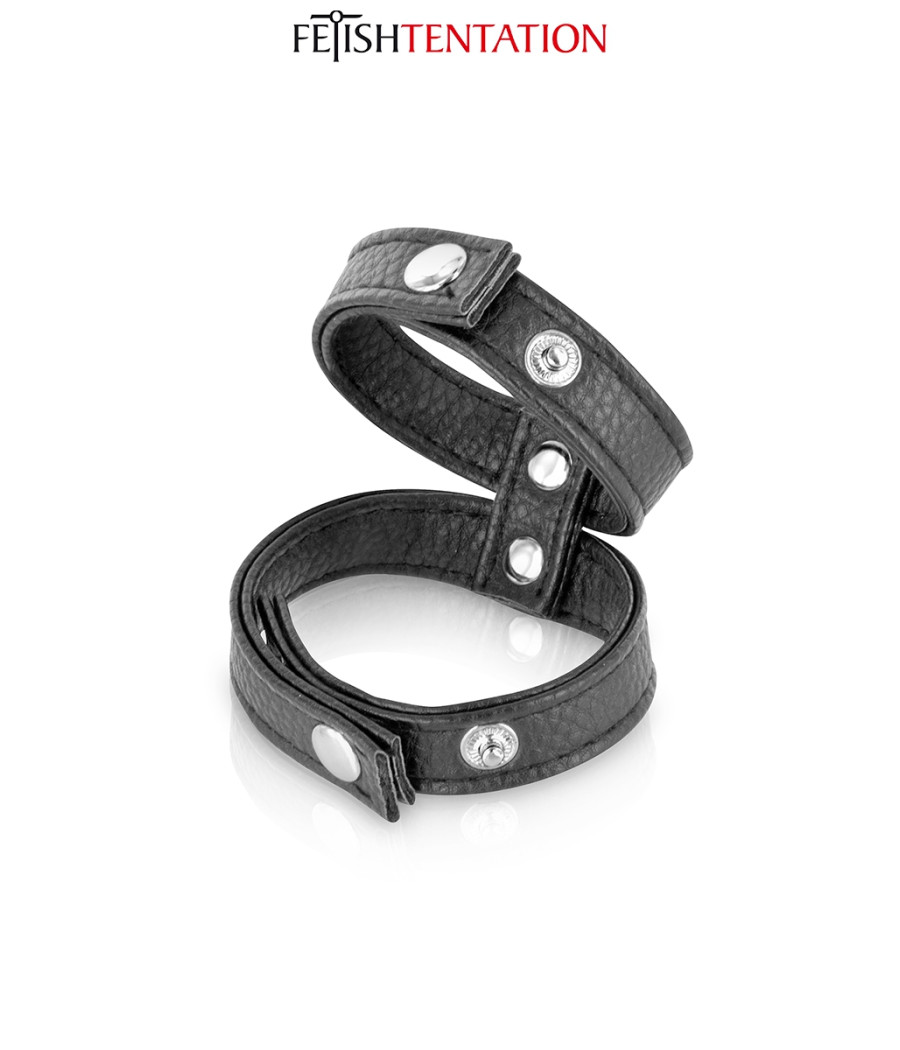 Double cockring simili cuir - Fetish Tentation Double cockring simili cuir - Fetish Tentation