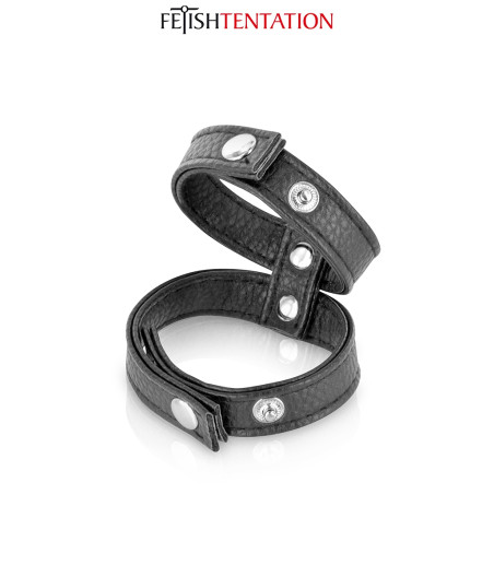 Double cockring simili cuir - Fetish Tentation