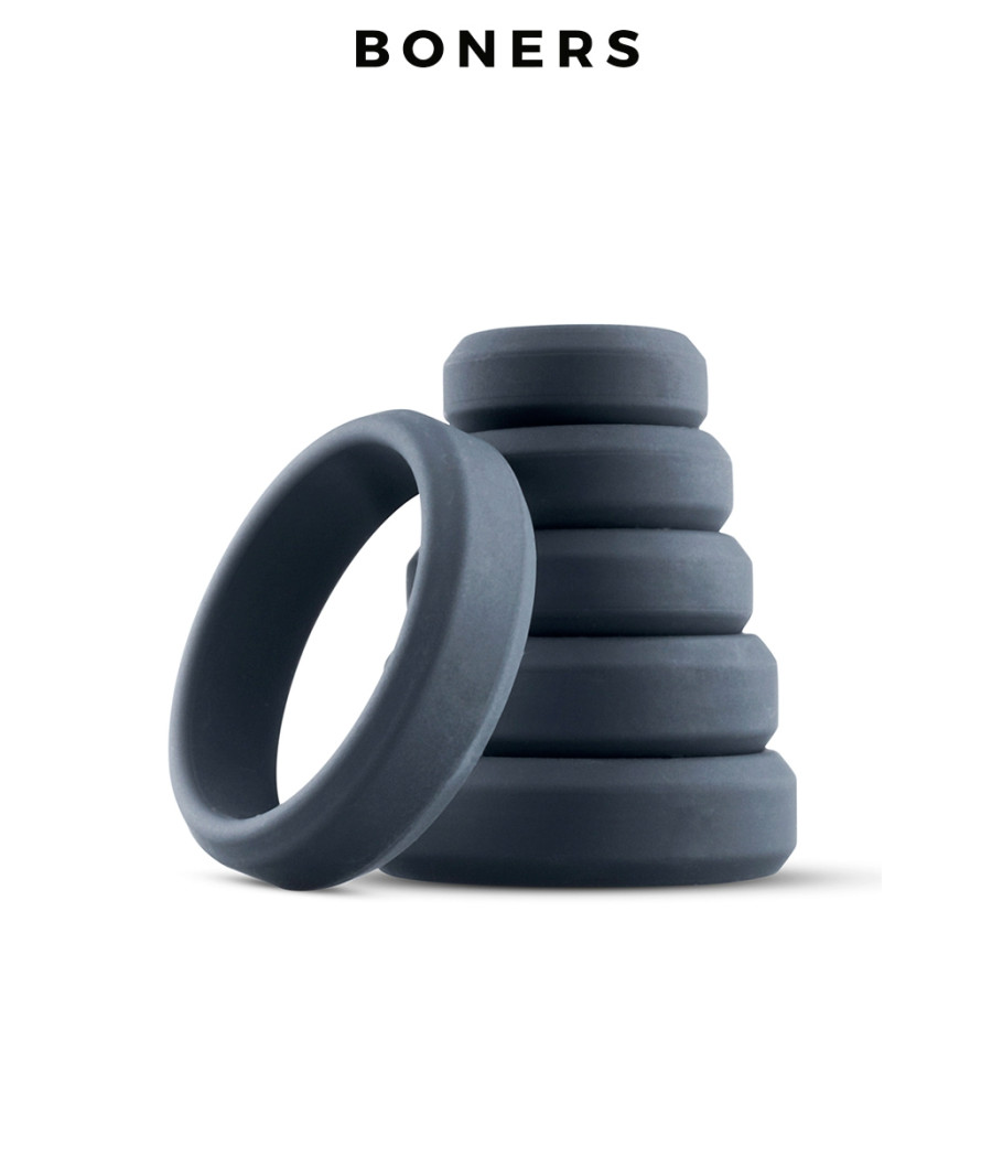 Set de 6 anneaux de pénis larges - Boners Set de 6 anneaux de pénis larges - Boners