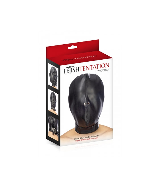 Cagoule BDSM fermée simili cuir - Fetish Tentation