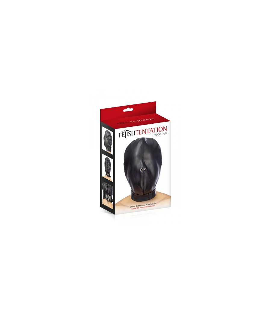 Cagoule BDSM fermée simili cuir - Fetish Tentation