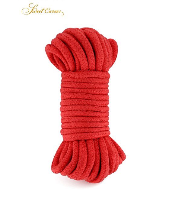 Corde de bondage rouge 10m - Sweet Caress